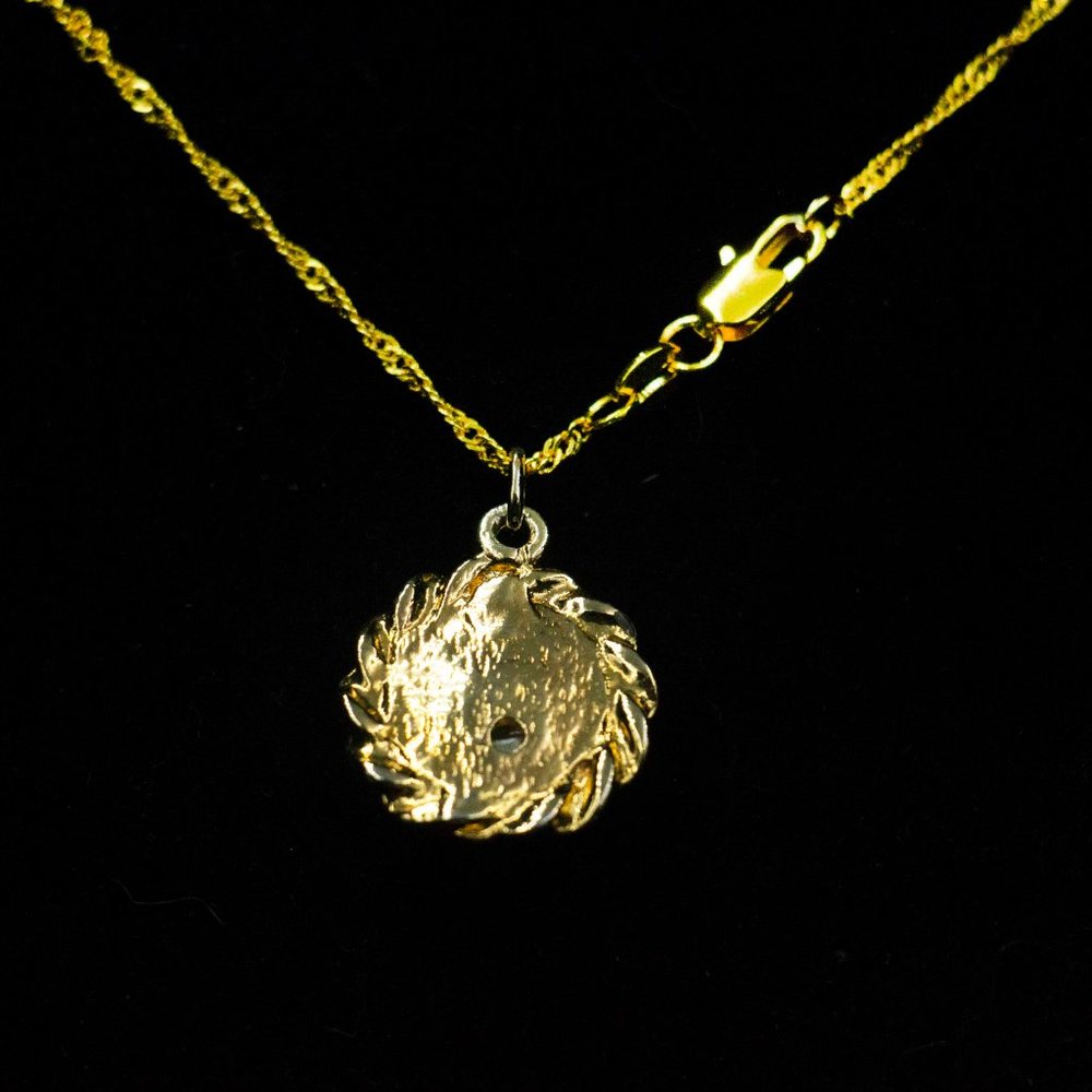 FAUX PEARL CIRCULAR PENDANT & 18KGF CHAIN -JNPPTD1 - Picture 4 of 5